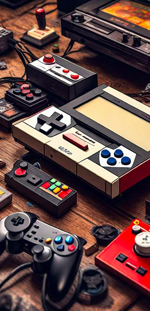 Illustration consoles GoRetroGaming - Boutique spécialisée dans les jeux vidéo rétro (rétrogaming) et les jeux de cartes TCG (trading card game).