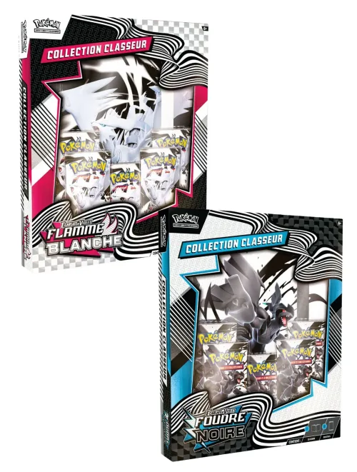 collection classeur - noir et blanc - flamme blanche ou foudre noire - Pokemon - TCG - GoRetroGaming