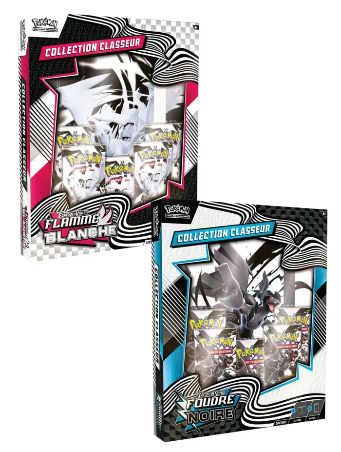 collection classeur - noir et blanc - flamme blanche ou foudre noire - Pokemon - TCG - GoRetroGaming