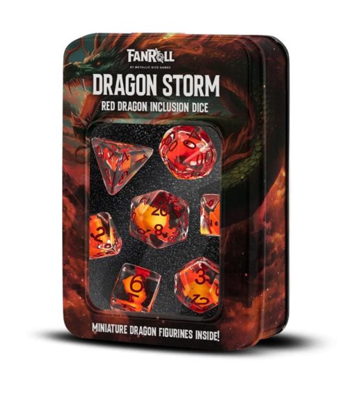 fanroll pack dés - dragon storm red - GoRetroGaming