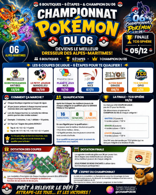 championnat Pokémon du 06 - coupe de ligue le 13 septembre 2026 à 14h chez GoRetroGaming